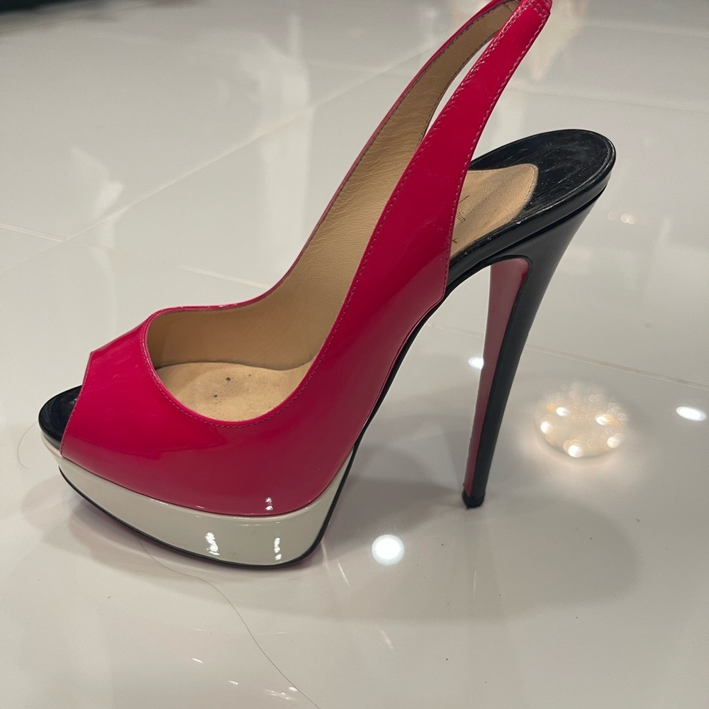 Christian Louboutin Peep Toe Slingbacks - Picture 5 of 14